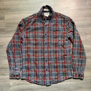 L.L. Bean Men's Scotch Plaid Flannel Slightly Fitted Shirt - Grey